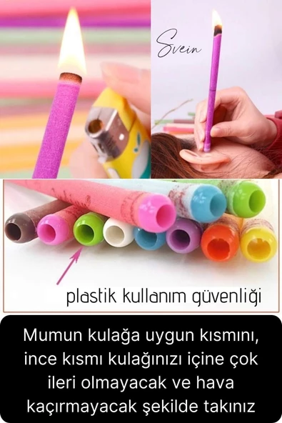 Pratik 100% Doğal Aromaterapi Bakım Buşon Dış Kulak Içi Kir Temizleme Mumu Konisi Çubuğu 5 Çift - 3