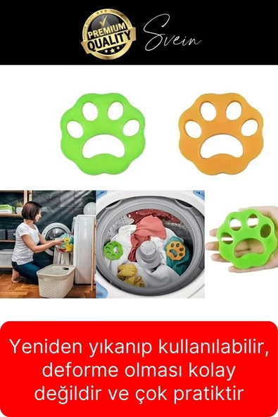 2'li Pratik Çok Amaçlı Tüy Toz Kıl Toplayıcı Elbise Temizleme Aparatı Yıkanabilir Çamaşır Makinası - 3