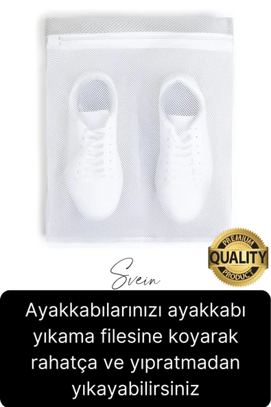 Premium Fermuarlı Ayakkabı Yıkama Filesi Sandalet Terlik Çamaşır Çorap Torbası Yırtılmaz Dayanıklı - 2
