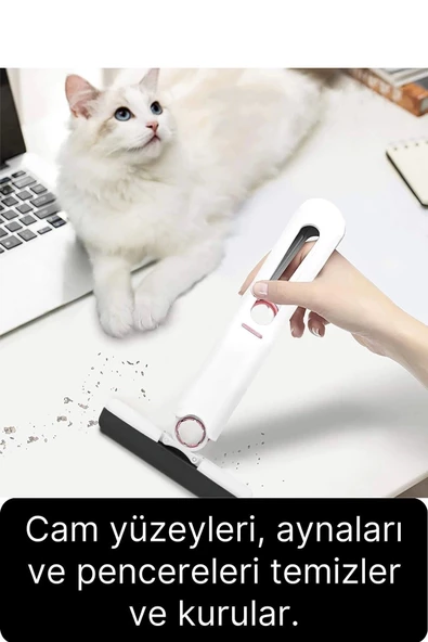 Premium Mini Kelebek Mop Portatif Temizlik Seti Pratik Cam Yüzey Silme Aparatı Taşınabilir Küçük - 5