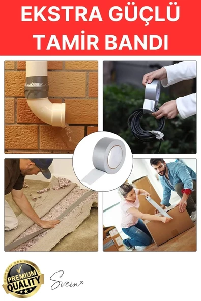 50 Adet 10 Mt Gri Lifli Tamir Takviye Onarım Bandı Su Geçirmez Sızdırmaz Kuvvetli Dayanıklı Çatlak - Resim 2