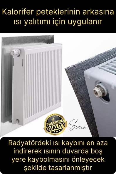 5 Adet Petek Arkası 1 Cm Isı Yalıtım Levhası Radyatör Izolasyon Kalorifer Ev Ofis Tasarruf Arkalığı - 7