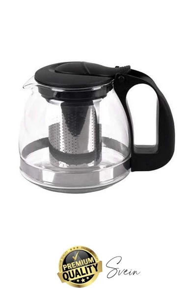 Premium Borosilikat Cam Demlik Isı Dayanıklı Şeffaf Süzgeçli Gevşek Yaprak Çay Makinesi Kapaklı - 3