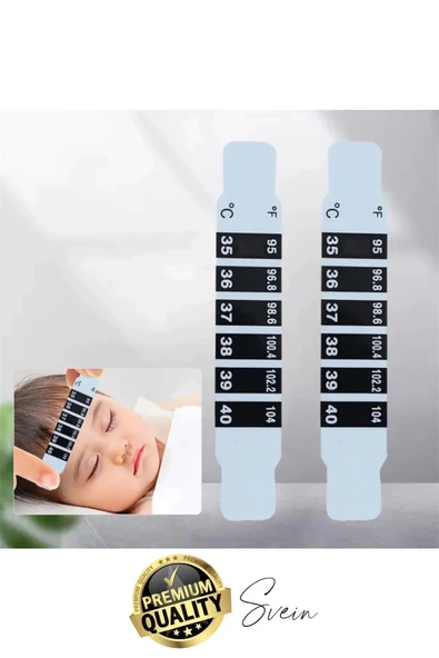 5'li Alın Şerit Termometre Esnek Kullanımlık Su Süt Isı Ateş Vücut Bebek Çocuk Sıcaklık Ölçer - 7