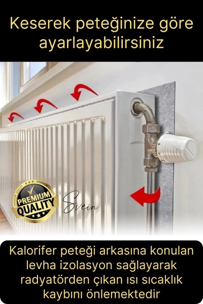 20 Adet Petek Arkası 1 Cm Isı Yalıtım Levhası Radyatör Izolasyon Kalorifer Ev Ofis Tasarruf Arkalığı - 3