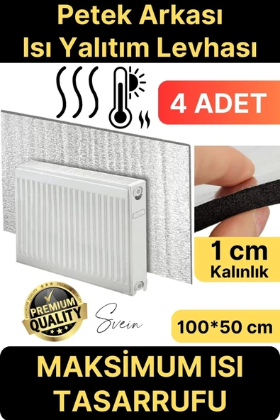 4 Adet Petek Arkası 1 Cm Isı Yalıtım Levhası Radyatör Izolasyon Kalorifer Ev Ofis Tasarruf Arkalığı