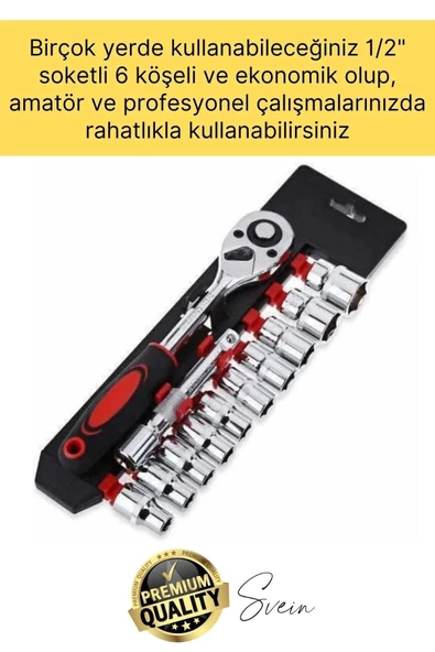 Premium 12 Parça Lokma Anahtar Takımı Cırcırlı Seti Standlı Otomatik Ayarlı Kilitli Mandallı Somun - 2