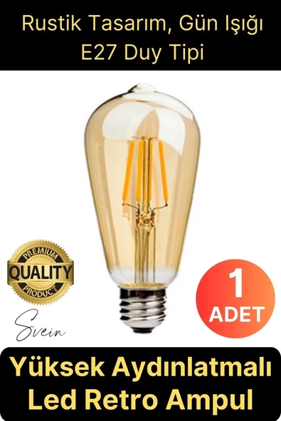 Vintage Spiral Filament Blubs Rustik Retro Akkor LED Ampul Yüksek Işıklandırma Lamba Gün Işığı E27