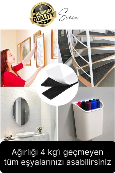 Premium Çivisiz Resim Çerçeve İz Bırakmaz Sökülebilen Tablo Asma Bandı 8'li Set Cırt Bant Yapışkan - 2