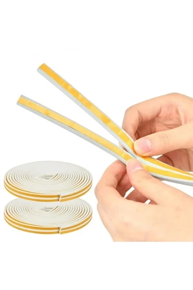 2 Metre Beyaz Pvc Doğrama Kapı Pencere Soğuk Geçirmez Sızdırmaz İzolasyon Fitil Yapışkanlı 1x2=2 mt - 3