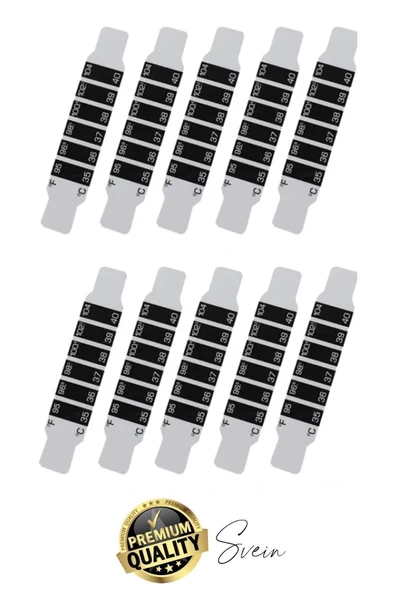 10'lu Alın Şerit Termometre Esnek Kullanımlık Su Süt Isı Ateş Vücut Bebek Çocuk Sıcaklık Ölçer - 3