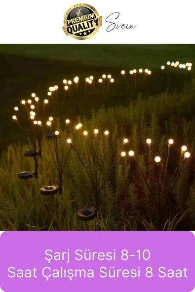 Premium Güneş Enerjili Solar Dış Mekan Su Geçirmez Bahçe Peyzaj Aydınlatma Süs Led Işık Saçaklı - Resim 4