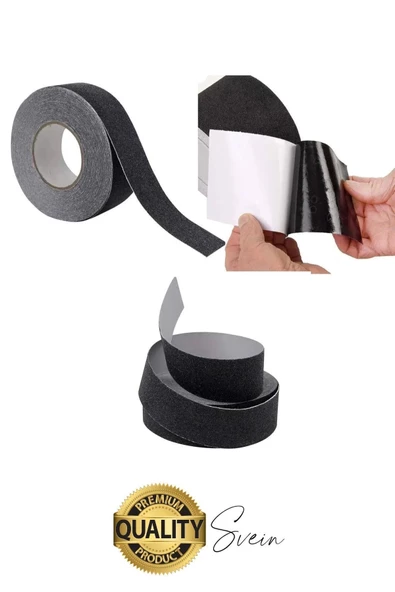 Premium 2 Adet 50mm x 15mt Siyah Kaydırmaz Bant Yapışkanlı Merdiven Basamak Zemin Güçlü Tutunabilen - 7