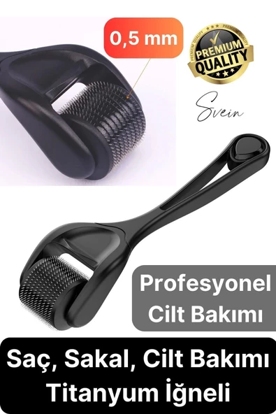 Profesyonel Cilt Bakımı Derma Roller Titanyum İğneli Saç Derisi Sakal Uzatma Büyütme Bıyık Çıkartma