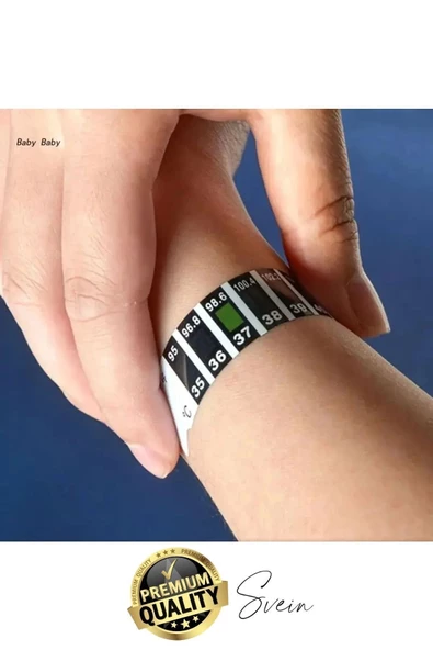 5'li Alın Şerit Termometre Esnek Kullanımlık Su Süt Isı Ateş Vücut Bebek Çocuk Sıcaklık Ölçer - 5