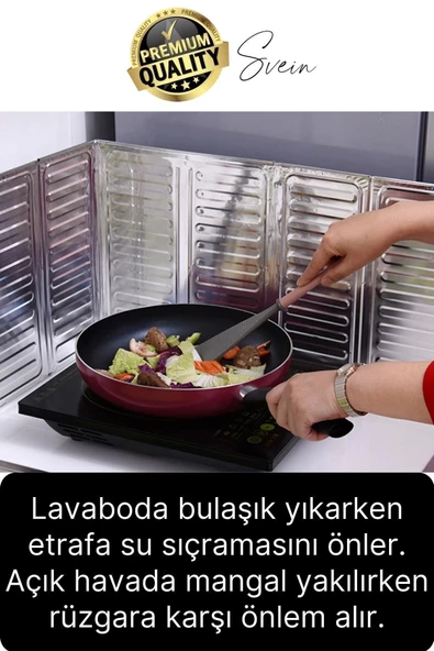 Ocak Fırın Arkası Yağ Sıçrama Koruyucu Katlanır Alüminyum Levha Rüzgar Önleyici Panel Folyo Plaka - 4