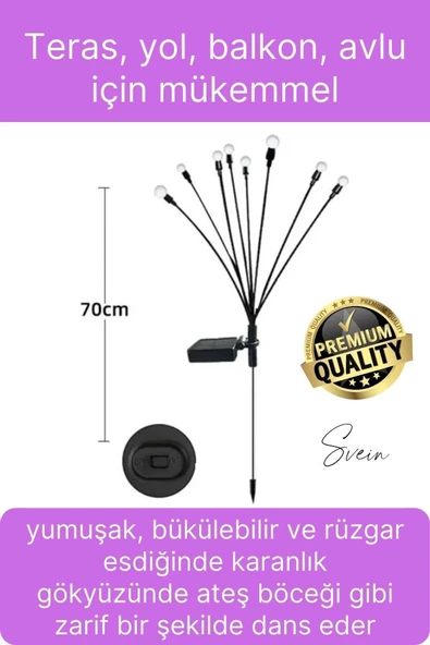 Premium Güneş Enerjili Solar Dış Mekan Su Geçirmez Bahçe Peyzaj Aydınlatma Süs Led Işık Saçaklı - Resim 2