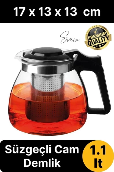 Premium Borosilikat Cam Demlik Isı Dayanıklı Şeffaf Süzgeçli Gevşek Yaprak Çay Makinesi Kapaklı