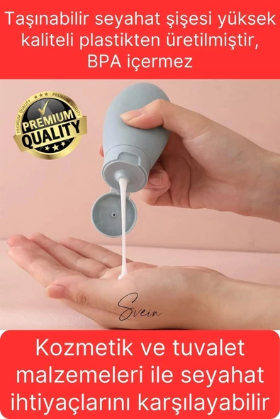 3 Adet Seyahat Şişesi Seti Krem Şampuan Saç Kremi Doldurulabilir Patlamaz Sızdırmaz Taşınabilir - 2