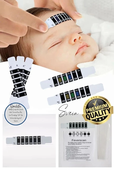 5'li Alın Şerit Termometre Esnek Kullanımlık Su Süt Isı Ateş Vücut Bebek Çocuk Sıcaklık Ölçer - 4