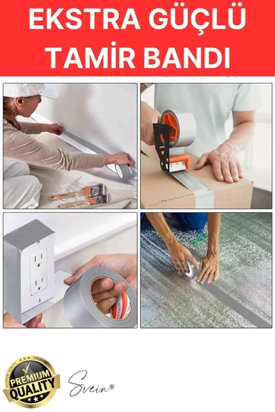 50 Adet 10 Mt Gri Lifli Tamir Takviye Onarım Bandı Su Geçirmez Sızdırmaz Kuvvetli Dayanıklı Çatlak - Resim 6