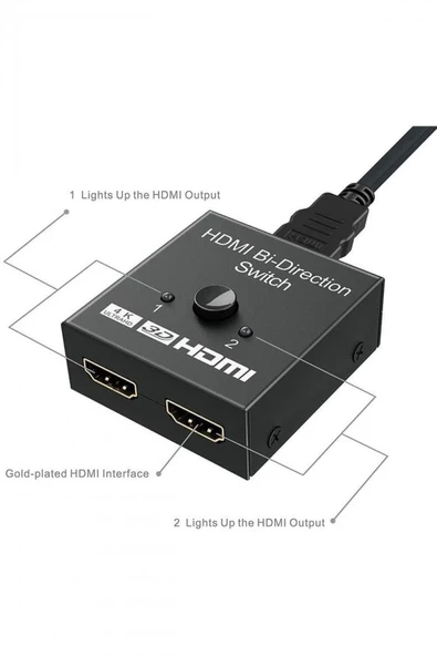 2 Port Çift Yönlü Hdmi Çoklayıcı Bölücü Splitter Switch Çoğaltıcı - 2