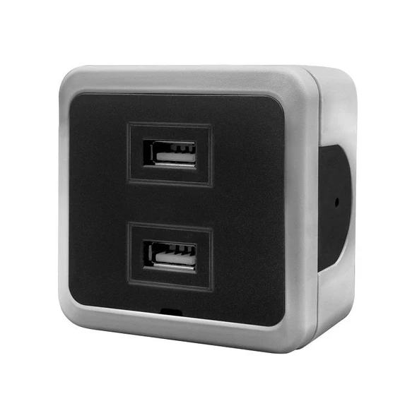 Nead Multima Gri İkili USB Şarj Prizi Type A+ Type A