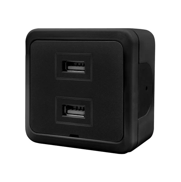 Nead Multima Siyah İkili USB Şarj Prizi Type A+ Type A