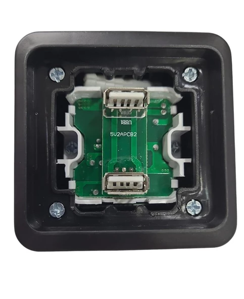 Nead Multima Gri İkili USB Şarj Prizi Type A+ Type A - 3