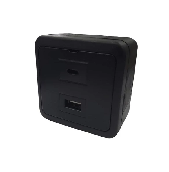 Nead Multima Siyahi İkili USB Şarj Prizi Type A+ Type C