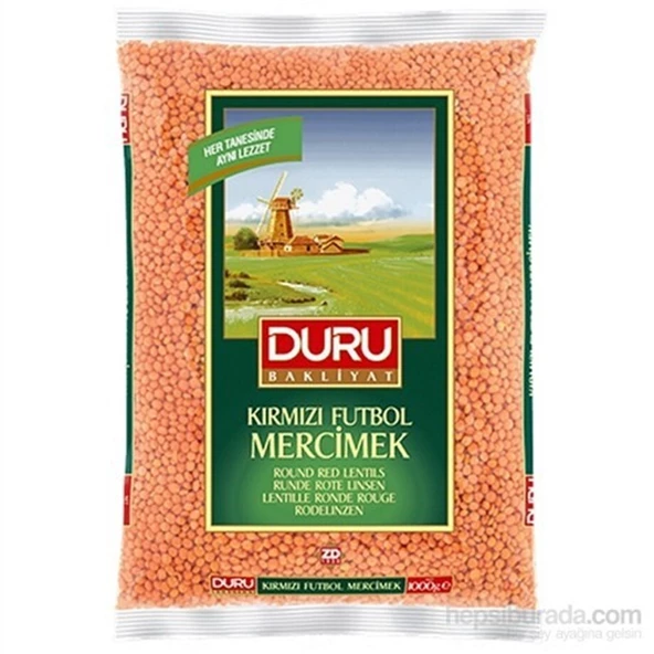 DURU YERLİ KIRMIZI FUTBOL MERCİMEK 1 KG