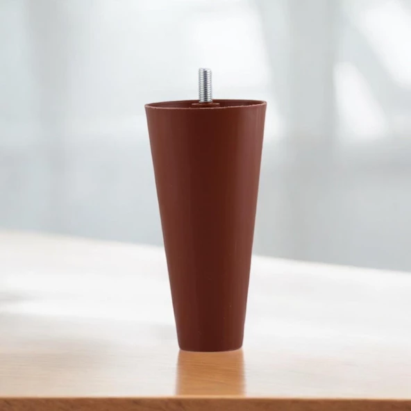 Düz Plastik Ayak 14 cm Mobilya Yükseltici Sehpa Kanepe TV Ünitesi Koltuk Ayağı Baza Ayakları Kahve - 6