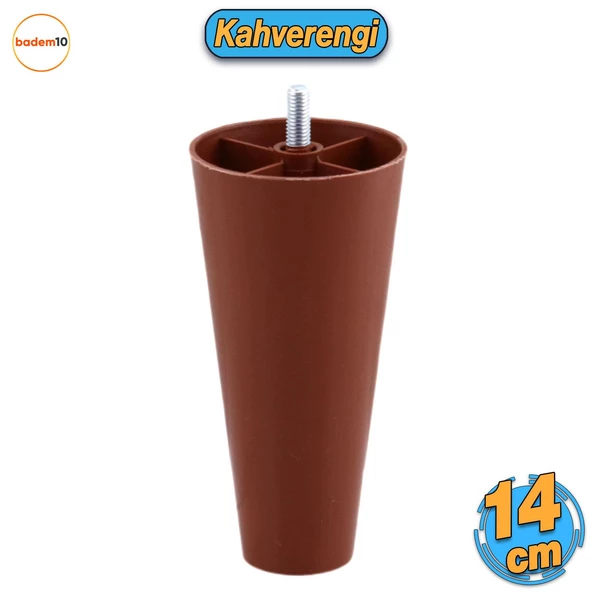 Düz Plastik Ayak 14 cm Mobilya Yükseltici Sehpa Kanepe TV Ünitesi Koltuk Ayağı Baza Ayakları Kahve