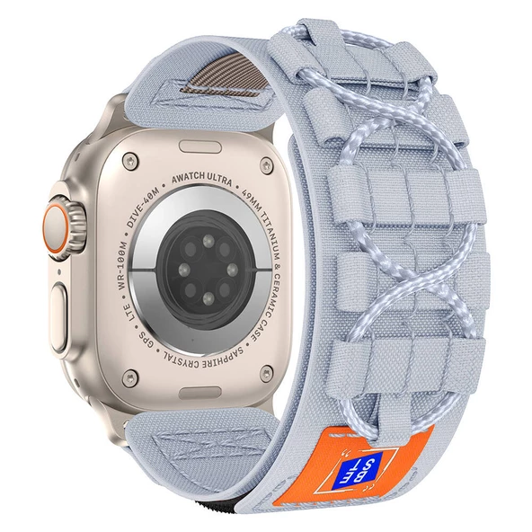 Apple Watch 7 45mm  KRD-99 Hasır Kordon - 4