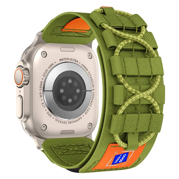 Apple Watch 7 45mm  KRD-99 Hasır Kordon - 3