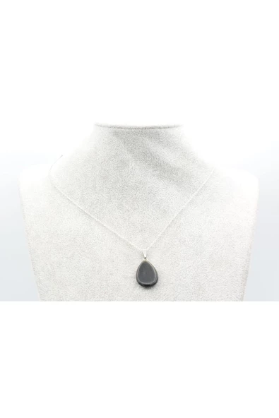 Hakiki Doğal Rainbow Obsidyen Taşı Kolye Ucu - 3