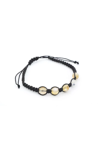 Hakiki Makrome Model Doğal Sitrin Taşı Bileklik 002 - 4