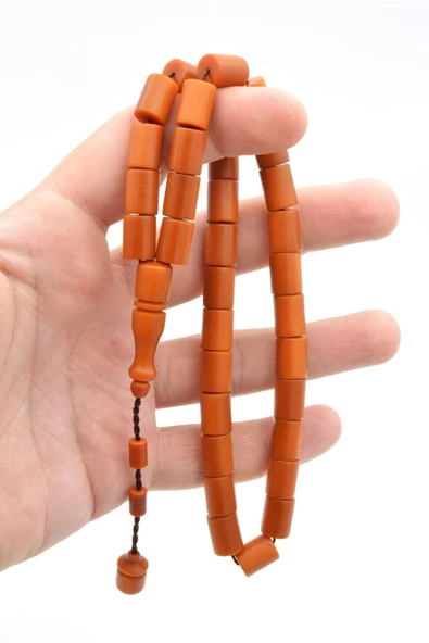 Sistemli Kesme Model İri Boy Turuncu Fiber Tesbih - 4