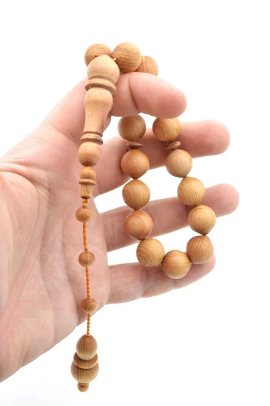 Usta İşi Sistemli Sığırcık Kesim Ardıç Ağacı Efe Maskot Tesbih - Resim 4