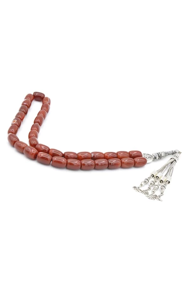 Kapsül Kesim Dev Boy Hakiki Kırmızı Akik Taşı Tesbih - Resim 2