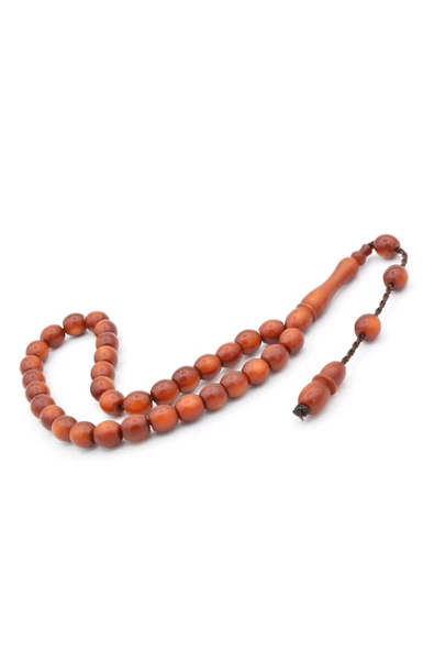 Sistemli Beyzi Kesim Bilek Boy Turuncu Fiber Tesbih - Resim 2