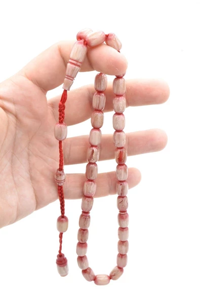 Cüneyd Hasan Yapımı Çift Çekim Kapsül Kesim Eskitme Bej Katalin Tesbih - Resim 3