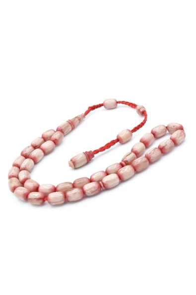 Cüneyd Hasan Yapımı Çift Çekim Kapsül Kesim Eskitme Bej Katalin Tesbih - Resim 2