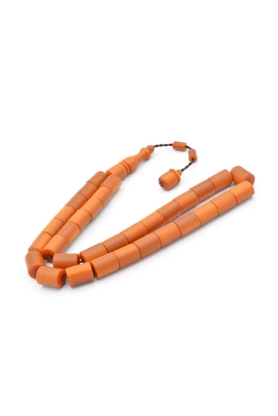 Sistemli Kesme Model İri Boy Turuncu Fiber Tesbih - 2