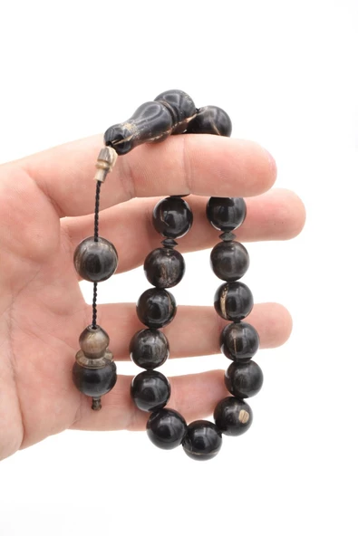 Sistemli Küre Kesim Bufalo Boynuzu Efe Maskot Tesbih 12 Mm - Resim 5