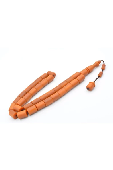 Sistemli Kesme Model İri Boy Turuncu Fiber Tesbih - 3
