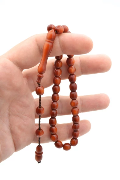 Sistemli Beyzi Kesim Bilek Boy Turuncu Fiber Tesbih - Resim 4