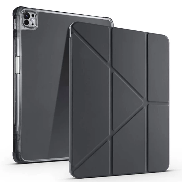 Apple iPad Air 11 2024 Kılıf  Tri Folding Kalem Bölmeli Standlı Kılıf - 9