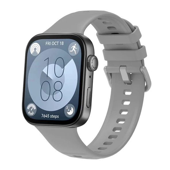 Huawei Watch Fit 3 Band Serisi Klasik Kordon Silikon Strap Kayış - 5