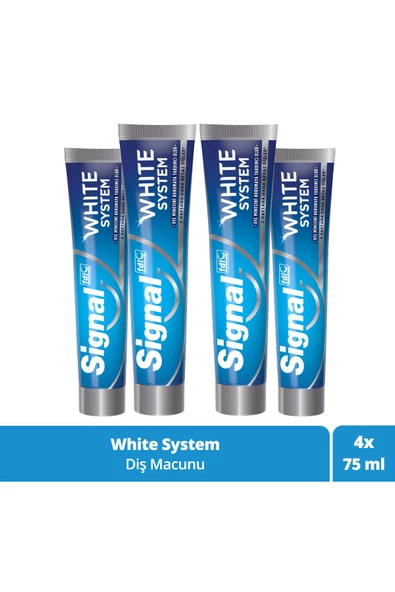 Signal White System Diş Macunu Daha Beyaz Dişler 75 ml X4 Adet